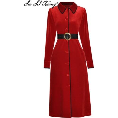 Seasixiang Women's Coats With A Belt