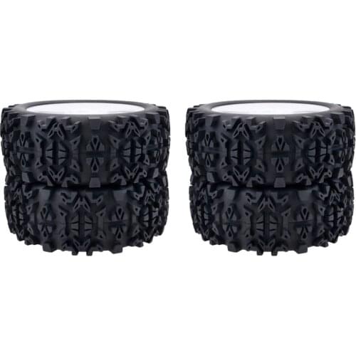 4pc 1/8 RC Buggy Scale Truck Off-Road Tyre Banner Wilderness tires glue wheels Contest practice for 1/8 RC car parts