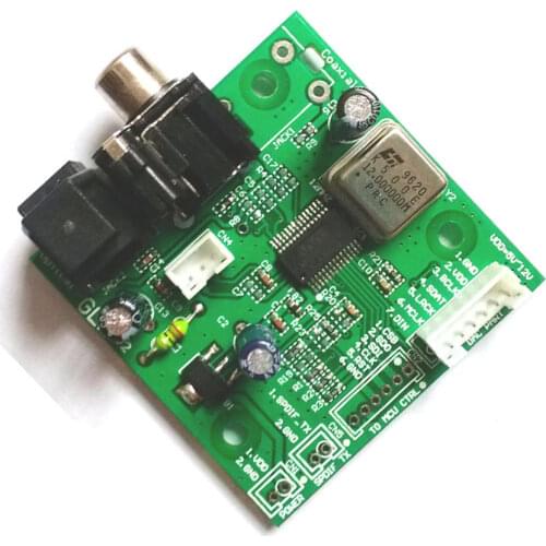 SPDIF coaxial fiber WM8805 receiver board, I2S output aligned output 5v-12v sampling frequency 32KHZ ~ 192KHZ