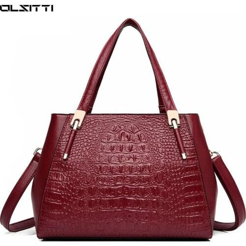 OLSITTI Famous Brand Crocodile Pattern Pu Leather Shoulder Bags for Women 2020 Designer New Luxury Handbags Crossbody Sac A Main
