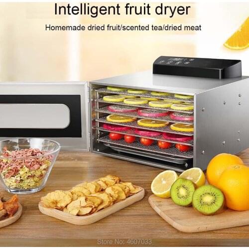 6 Trays Food Dehydrator Stainless Steel Pet Snacks seafood Scented tea Dryer Fruit Vegetable Herb Meat Dry Machine 110v 220V