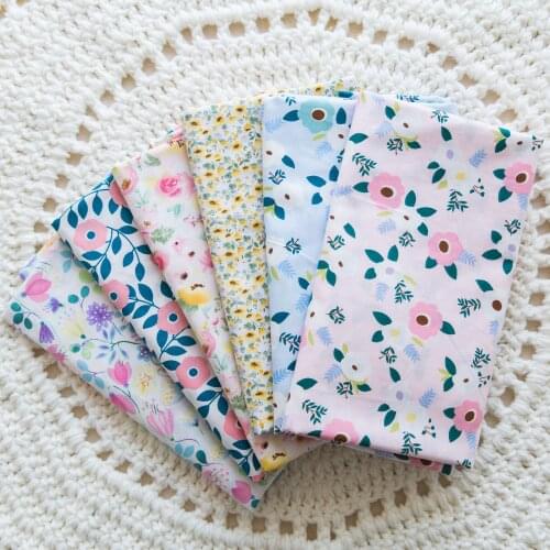 50X160cm Cotton Floral Printed Fabric For DIY Baby Clothing Shirt Dress Pastoral Pure Cotton Needlework Tissus Telas