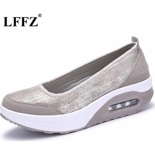 Lzzf 2018 Flat Platform Shoes Woman Womens Platform Slip on For Ladies Wedges Casual Flats Moccasins Footwear Loafers Big Size