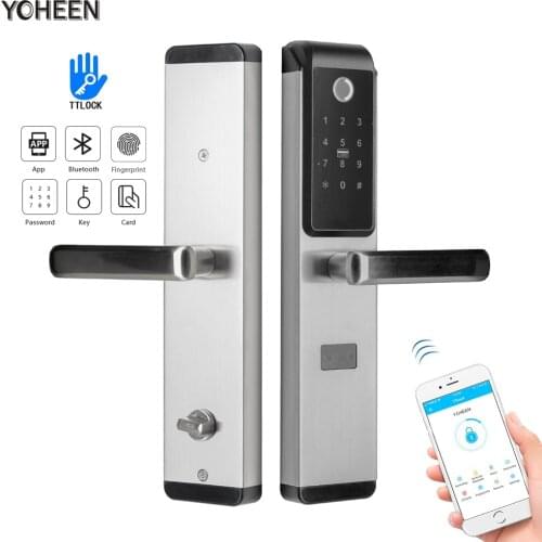 Security Smart Biometric Fingerprint Digital Code RFID Card Electronic Door Lock With Bluetooth App WiFi for Home