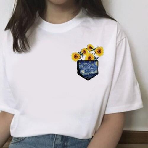 Women T-shirt 90s Vintage Tshirt Harajuku Aesthetic t shirt women Oil Painting Funny T-shirt funny printed T-shirt femme