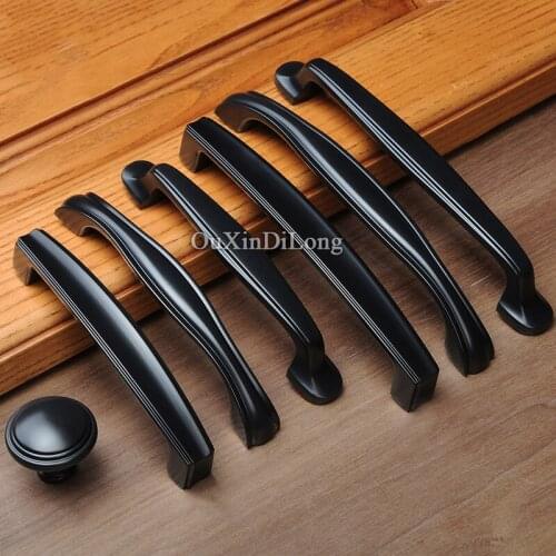Classic Black 10PCS European American Kitchen Cabinet Door Handles Cupboard Wardrobe Drawer Wine Cabinet Pulls Handles and Knobs