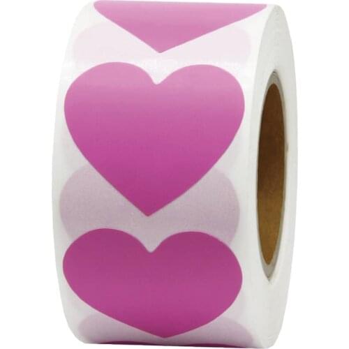 2000 PCS 2inch Color Coding Dot Labels Love Heart Shape Natural Paper Adhesive Label Stickers