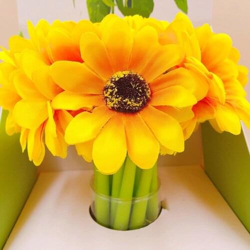 24pcs Elegant Cute Gel Pens Sunflower Funny Kawaii Rollerball Ballpoint Stationery School Thing Kawai Stationary Wedding Gift