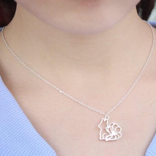 50pcs Europe/US Fashion The Nine-Tailed Fox Pendant Cute Necklace Gift For Mom/Girlfriend Party Jewelry