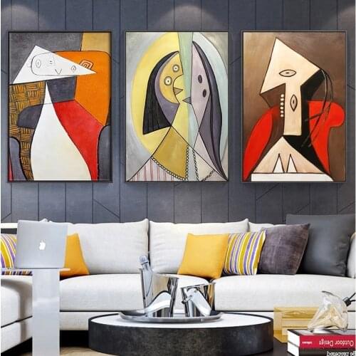 Abstract Painting Posters Modern Home Decor Posters and Prints Wall Art Picasso Canvas Picture for Home Design Figure Painting