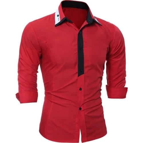 Brand 2018 Fashion Male Shirt Long-Sleeves Tops Classic Mixed Colors Slim Mens Dress Shirts Slim Men Shirt 3XL