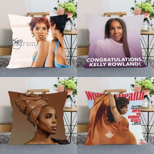 Kelly Rowland Pillow Case For Home Decorative Silk Pillows Cover Invisible Zippered Throw PillowCases 40X40,45X45cm 0303