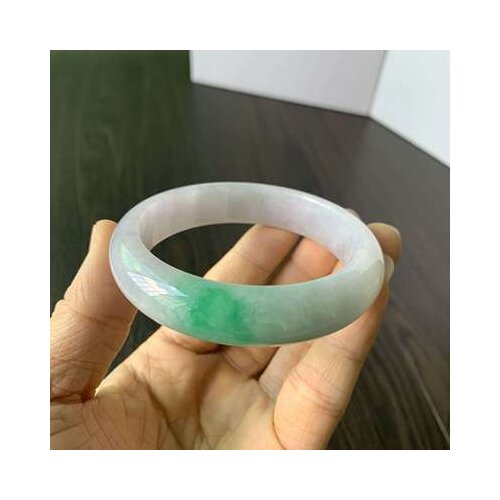 Natural Burmese jade 54-62mm green two-tone bracelet, elegant princess jewelry, gift for mother to girlfriend