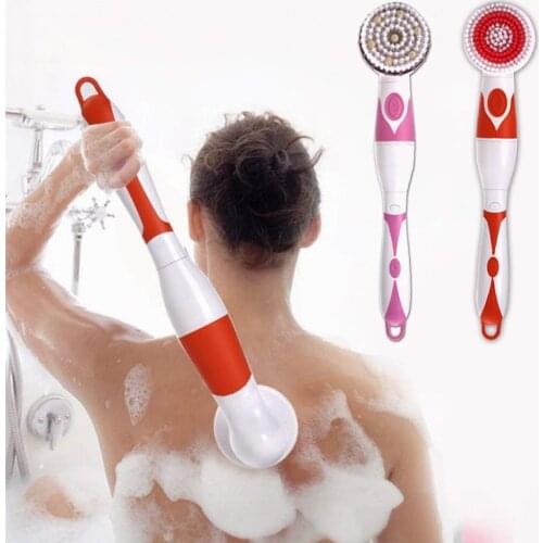 Electric Body Brush For Bathtub Shower 5 in 1 Waterproof Bath Brush Detachable Long Handle Exfoliating Massage Scrubbing Brush