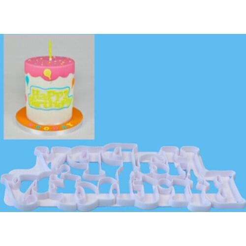 Happy Birthday Letter form Plastic mold chocolate fondant cake decoration Tools