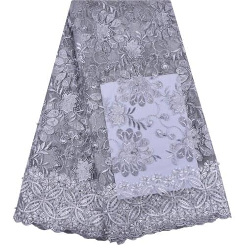 Hot Sale French Bridal Lace 2019 African Grey Lace Fabric High Quality Embroidery Nigerian Lace Fabrics For Wedding Dress