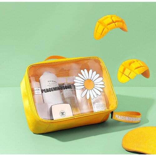 Little Daisy Makeup Bag Lady Travel Portable Wash Bag Multi-functional Transparent Waterproof Pvc Storage Bag