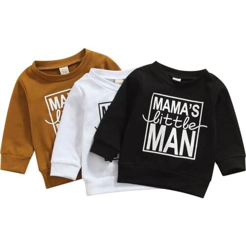 Little Infant Baby Boy’s Fashion Letter Sweatshirt Casual Round Neck Long Sleeve Pullover Sweater 0-3T