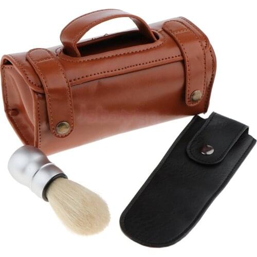 Mens Travel Shave Set Shave Brush Straight Razor Case Holder Storage Bag