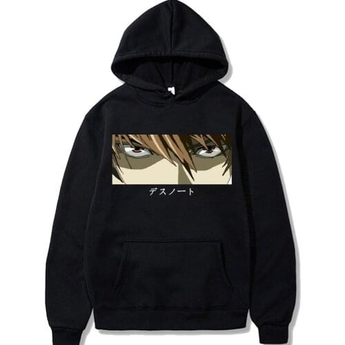 Hot Death Note Eyes Hoodies Men Funny Japanese Anime Sweatshirt Harajuku Graphic Streetwear Unisex Male