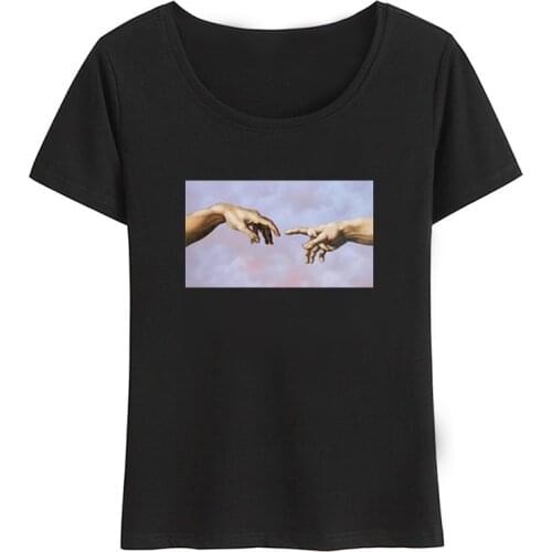 New Michelangelo Cappella Sistina T Shirt Women Harajuku Ulzzang Tumblr T-shirt Fashion Vintage Tshirt Girl Casual Tees Tops