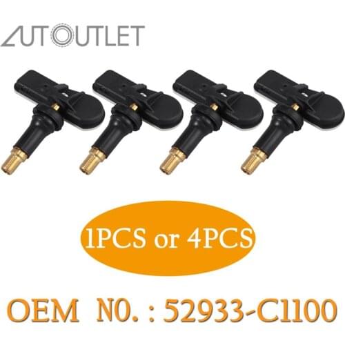 AUTOUTLET 1PCS/4PCS Brand New TPMS Tire Pressure Monitor Sensor For Hyundai Tucson i20 ix35 with Rubber Valve Stem 52933C1100