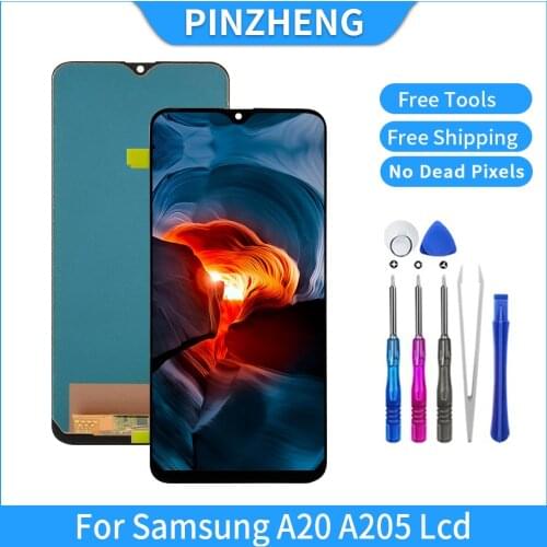 PINZHENG Original LCD For Samsung Galaxy A20 A205 SM-A205F A205FN OLED LCD Display Screen Digitizer Assembly Replacement Parts