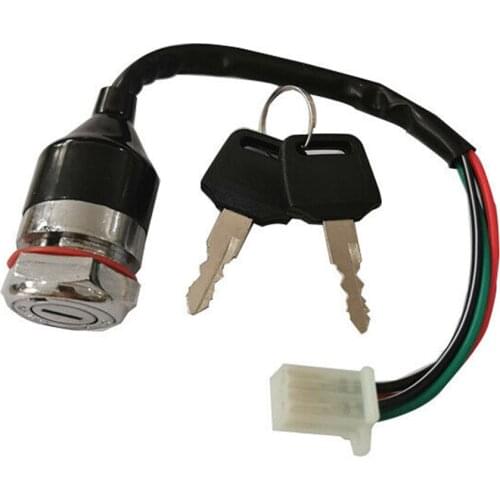 Durable Go Kart Replacement Parts Easy Install On Off Repair 4 Wire 2 Keys Electric Scooter Pit Bike Ignition Switch Lock