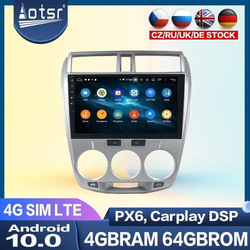 PX6 Stereo For Honda City 2006-2013 Android Multimedia Player Car GPS Navigation Screen Radio Tape Recorder Head Unit Carplay