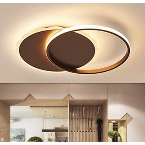 Modern led ceiling lights dimmable Acrylic Lampshade aluminum Lamp body living room restaurant remote control decoration AC220V