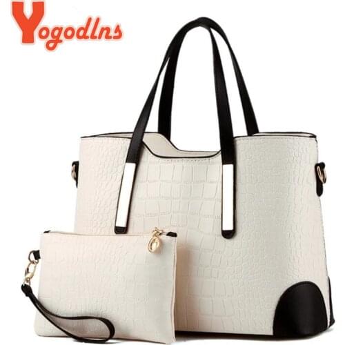 Yogodlns Luxury Handbag Women Solid Color Lady Shoulder Bags PU Leather Handle Bag Simple Composite Bag Purse For Women bolsa