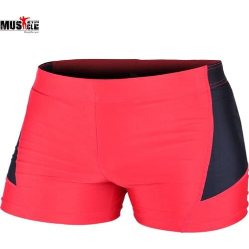 MUSCLE ALIVE Bodybuilding Shorts Men Slim Fit Compression Short Pants Gyms Clothing Workout For Mens Spandex Polyester Size XL