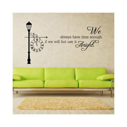 We Always Have Time Enough Quotes Home Decal Vinyl Wall Sticker Modern Home Decoration Kids Rooms Wall Decor Wall Art Posters