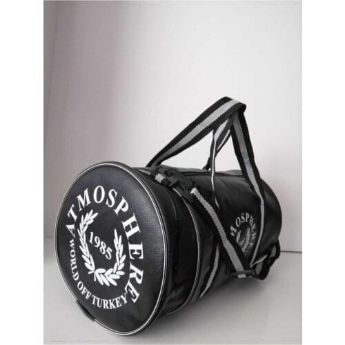 Unisex Black Cylinder Gym Bag