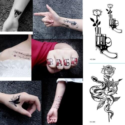 Waterproof Temporary Tattoo Small Cross Finger For Female Body Art Men Transfer Flash Fake Anmimal Cool Stuff Things Sticker