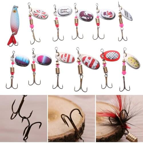 Colorful Metal Spinner Bait Bass Pike Bass Rotating Spoon Bait Fishing Lure Iscas Hard Bait Crap Fishing Tackle Accessory