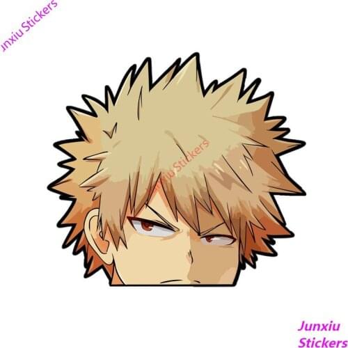 Funny 3D My Hero Academia BAKUGO PEEKING Peeker Truck Decal Bumper Window DIY Car Sticker Refrigerator Car Accessories KK14*13cm