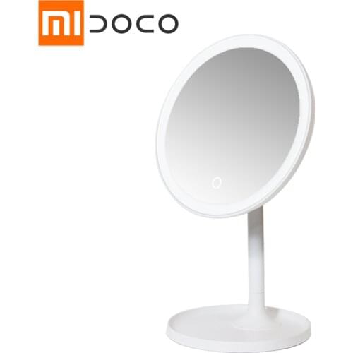 Xiaomi Mijia DOCO HD Makeup Mirror one-side round 360 Daylight Mirror USB Charging Touch Screen Adjustable Brightness
