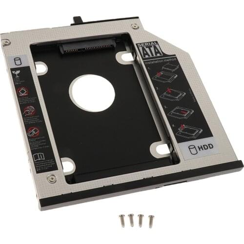 9.5mm SATA 2nd HDD Hard Drive Caddy For IBM Lenovo Thinkpad T400 T410 Aluminum