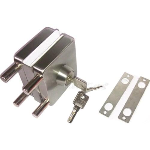 1PCS Stainless Steel Square Door Lock Frameless Glass Door Latch Locks For 10-12mm Glass Single Door With 3PCS Keys JF1771