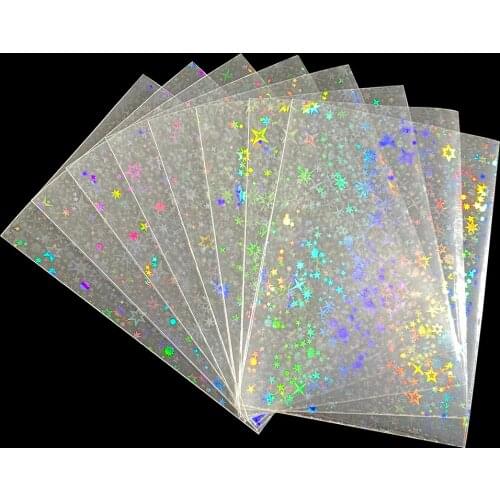 100pcs/Lot Little Star Laser Flashing Card Sleeves for YGO Ultra Super Card Protector Holographic Foil Protective Film 61X88mm
