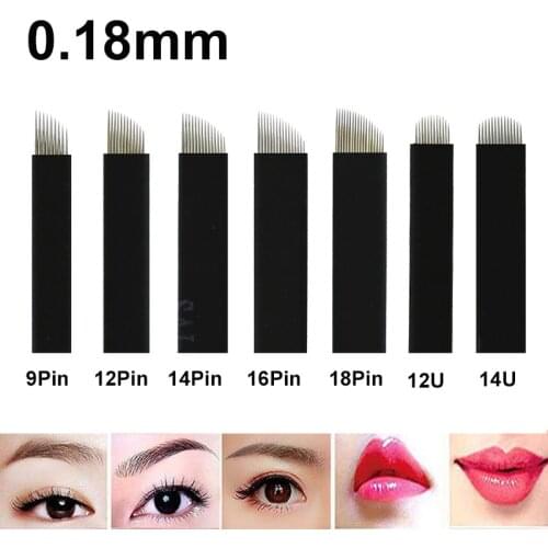 100pcs Extremely Thin 0.18mm Nano blades microblading needles Permanent Makeup Eyebrow Tattoo Needle Blade Microblade Embroidery