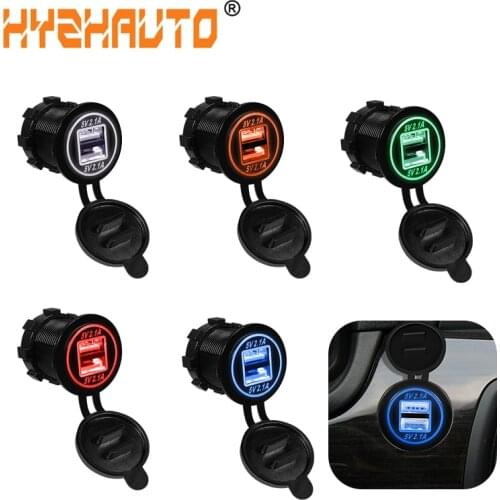 12-24V 4.2A Dual USB Car Charger 2Port Power Outlet Car USB Socket For Auto Truck Motorcycle Boat Charger