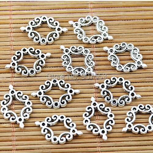 250pcs tibetan silver tone knot design connector EF1593