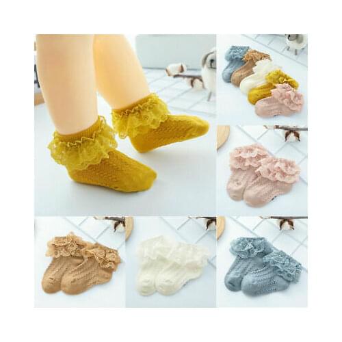 4Colors Fashon 0-5 Years Toddler Newborn Baby Girl Kid Sock Frilly Lace Sock Ankle Summer Cotton Socks
