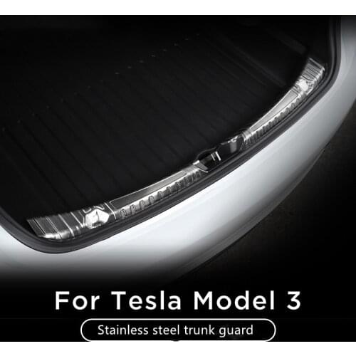 For Tesla Model 3 Anti-scratch Modification Accessories Trunk Guard Tailgate Guard Rear Decorative Strip