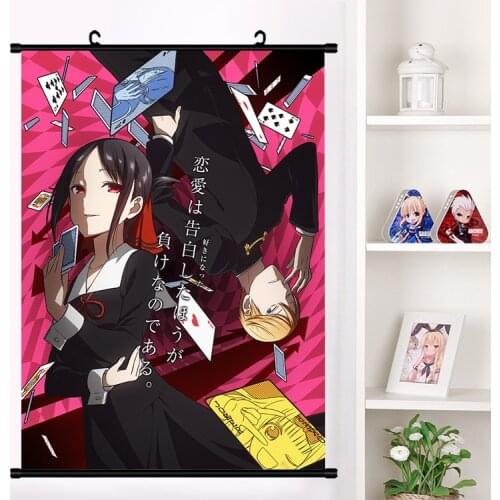 Anime Kaguya-sama: Love Is War Shinomiya Kaguya Fujiwara Chika Wall Scroll Mural Poster Cartoon Wall Hanging Poster Home Decor