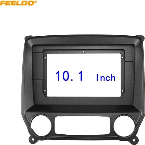 FEELDO Car Stereo 2Din Fascia Frame Adapter For Chevrolet Silverado 2014 10.1” Big Screen Audio Dash Fitting Panel Frame Kit