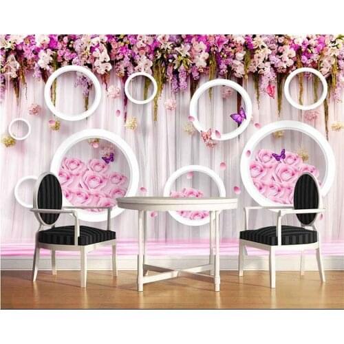 Beibehang customize Large custom 3d wallpaper flower floral rose wedding background wall decoration wallpaper photo wallpaper