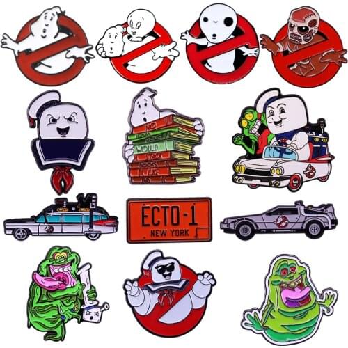 LT293 Funny Movie Figure Cool Ghost Enamel Pins Badge Brooch Backpack Bag Collar Lapel Decoration Jewelry Gifts for Friends